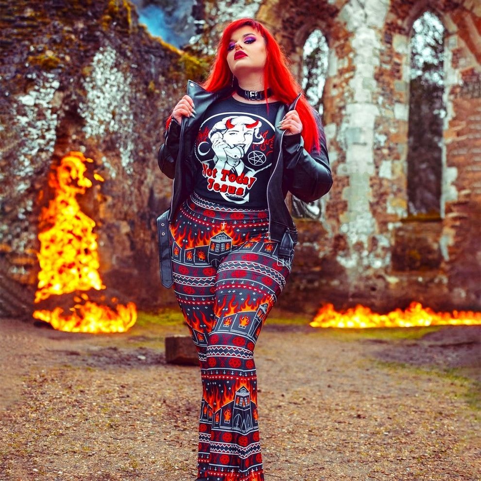 Burn Baby Burn Hellz Bellz Flarez Hellfire & Pentagram Design M