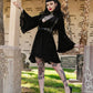Nyx - Bell Sleeved Velvet Damask Dress with Harness - READY TO SHIP! -  - 