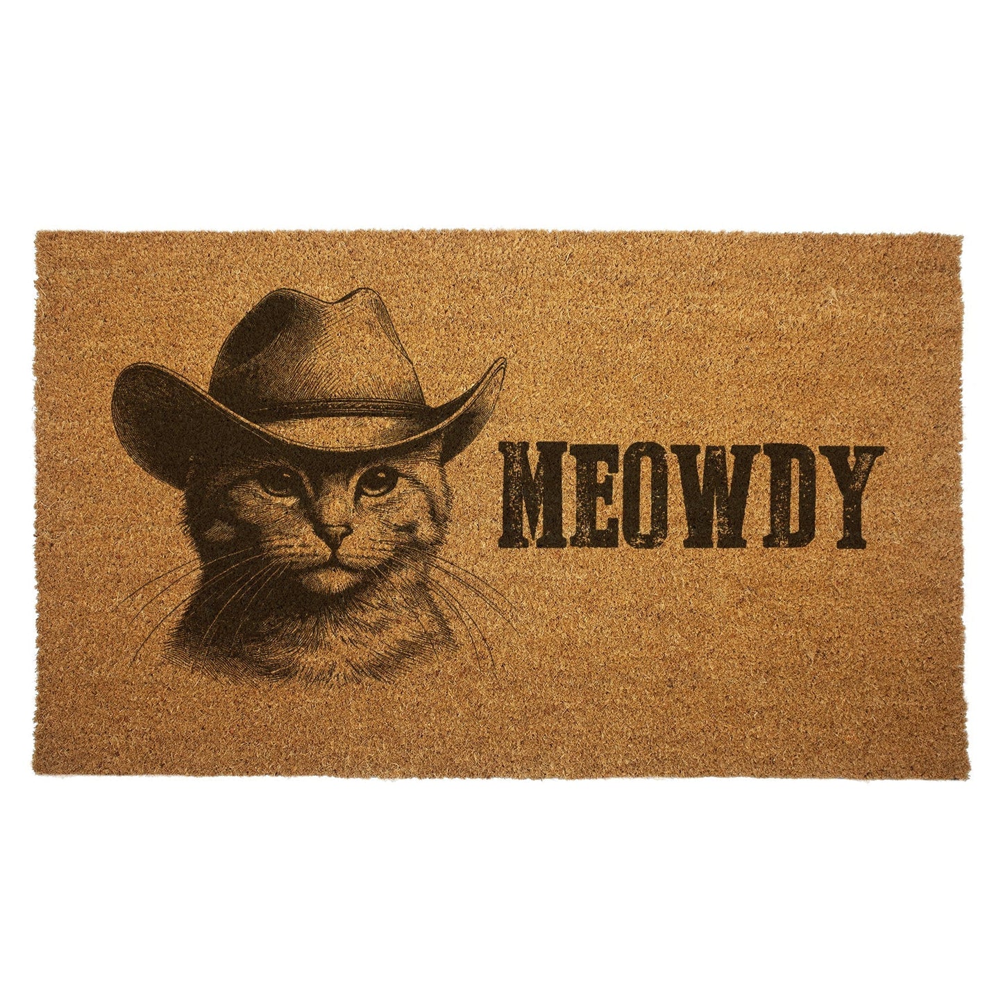 Cowboy Cat "Meowdy" Door Mat -  - Door Mat