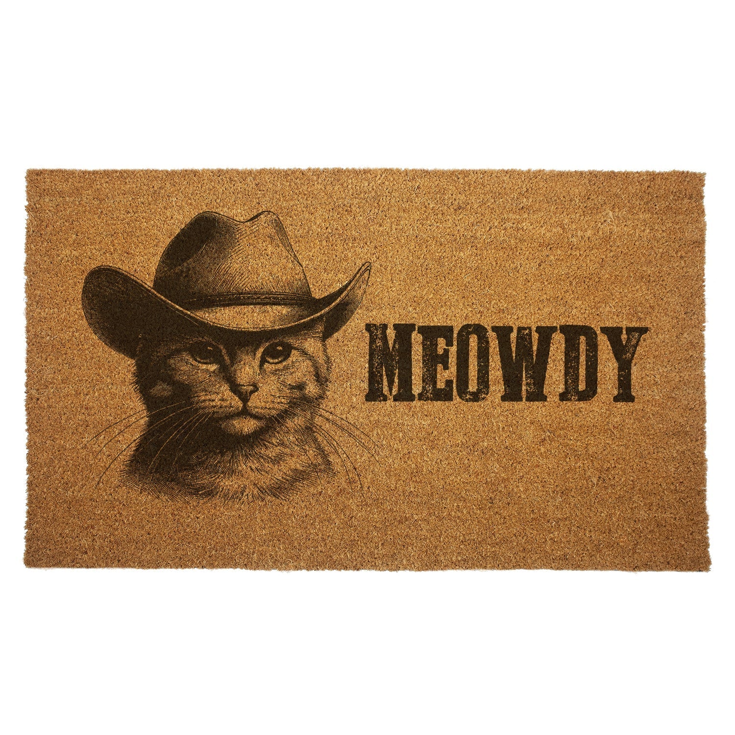 Cowboy Cat "Meowdy" Door Mat -  - Door Mat