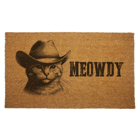 Cowboy Cat "Meowdy" Door Mat -  - Door Mat