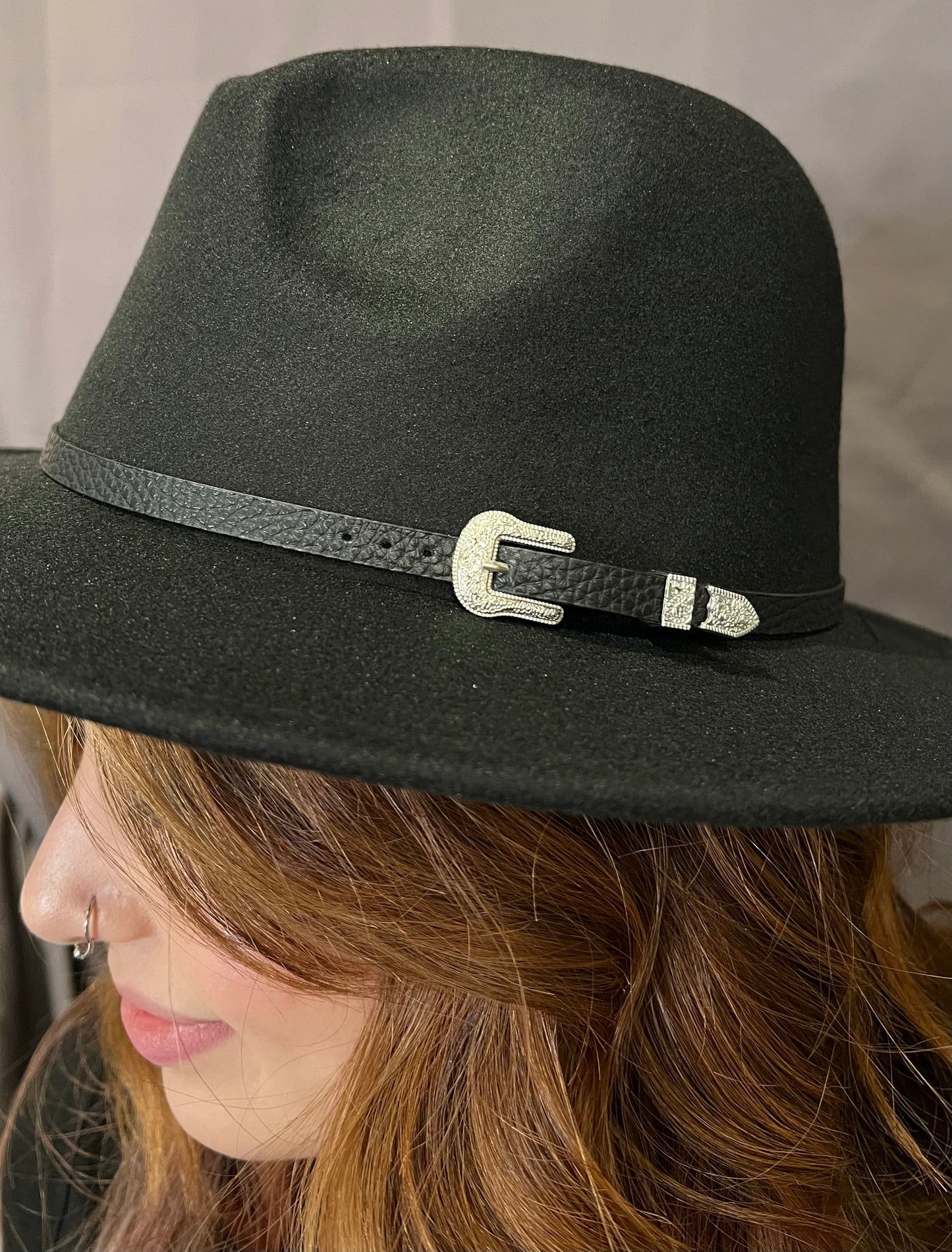 Vegan Felt Hat - Plain - Western Buckle - READY TO SHIP -  - 