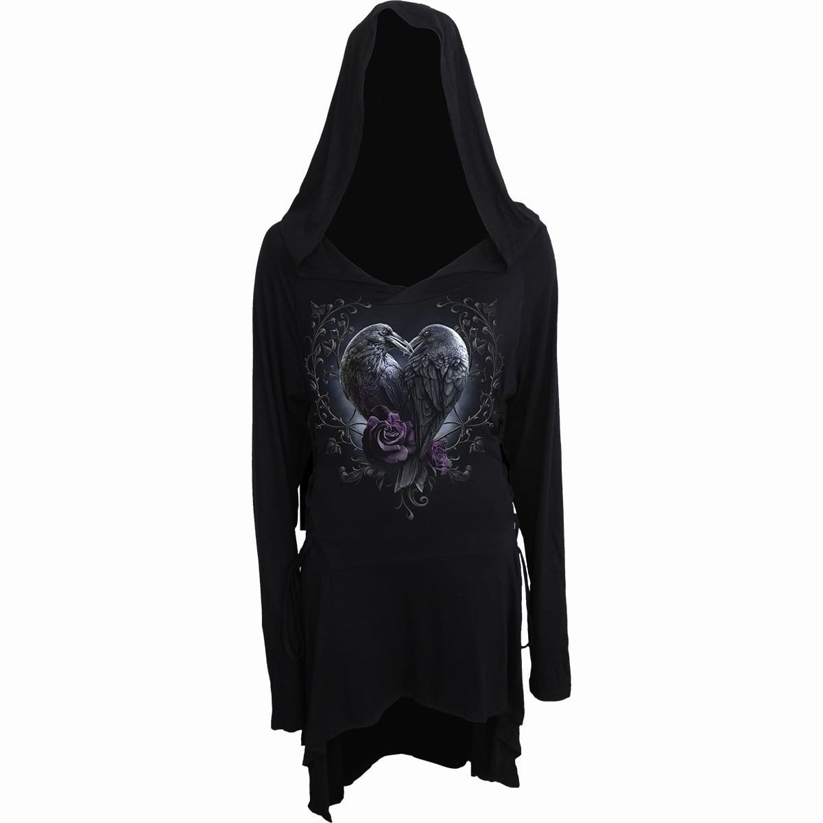 RAVEN HEART - Black Widow Gothic Hooded Dress -  - Hoodies