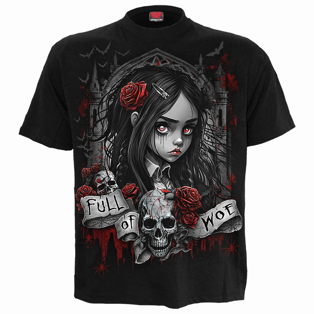 FULL OF WOE - Front Print T-Shirt Black -  - T-Shirts