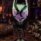 Artisan One Moon Flame Working Witch Halloween Wine Glass Candle Apple Brandy 20oz