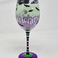 Artisan One Moon Flame Working Witch Halloween Wine Glass Candle Apple Brandy 20oz