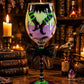 Artisan One Moon Flame Working Witch Halloween Wine Glass Candle Apple Brandy 20oz