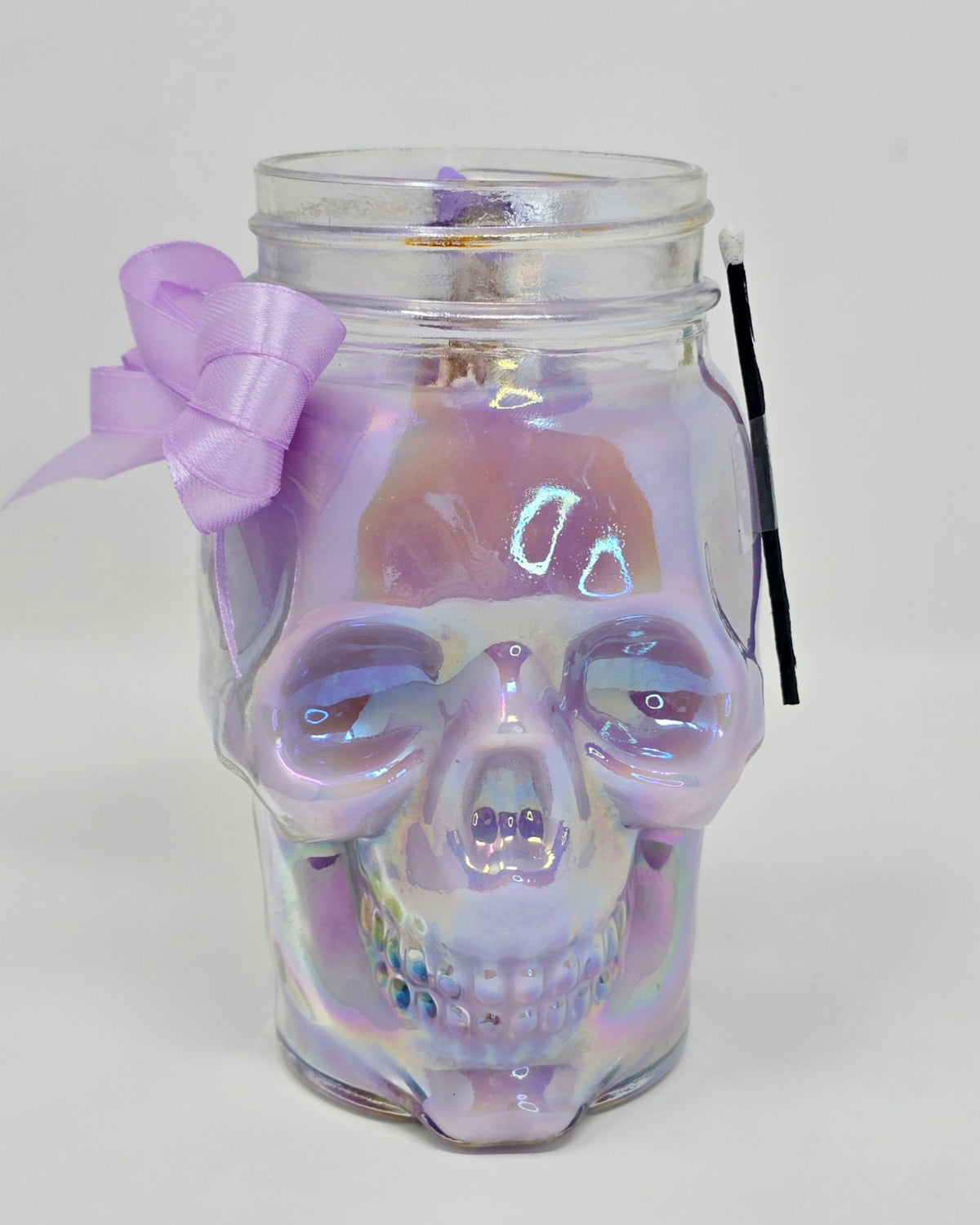 Artisan One Moon Flame Ethereal Veil Iridescent Skull Frankincense Candle