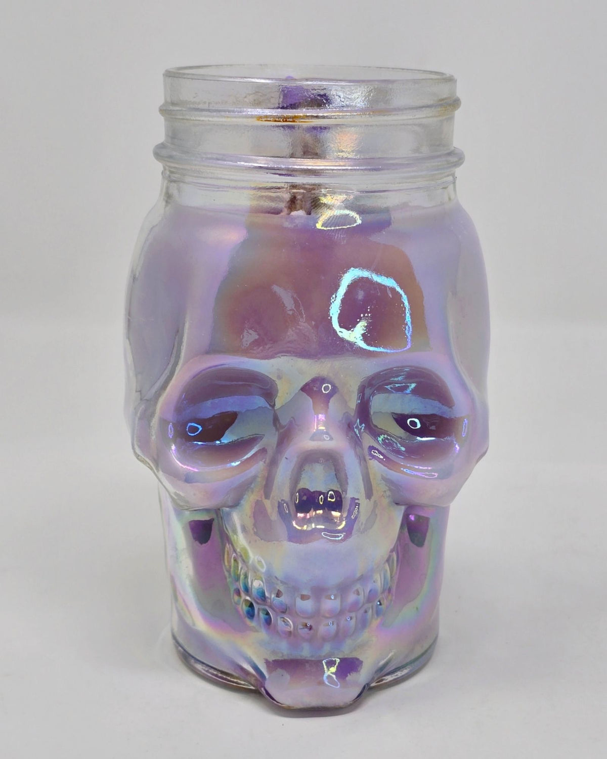 Artisan One Moon Flame Ethereal Veil Iridescent Skull Frankincense Candle