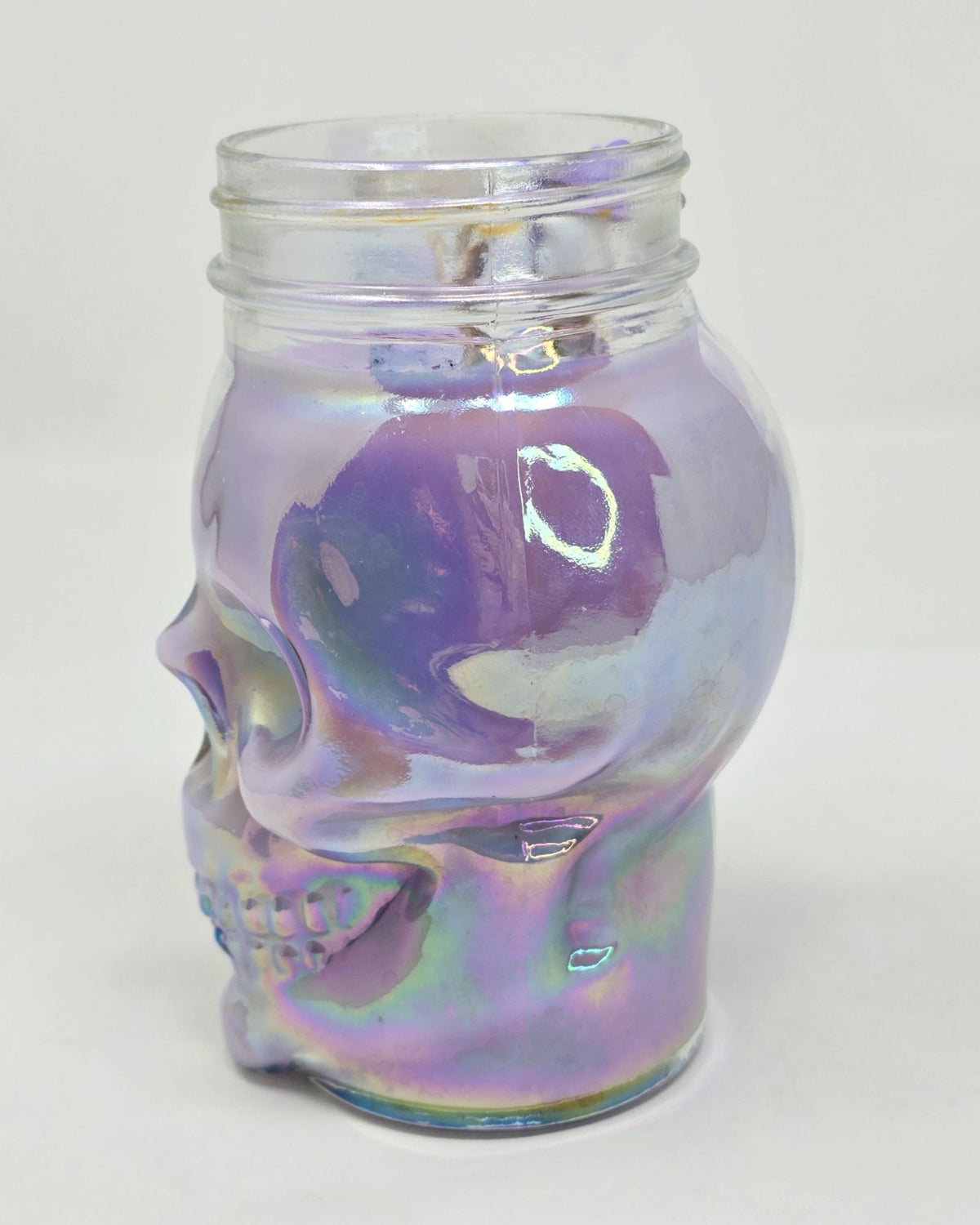 Artisan One Moon Flame Ethereal Veil Iridescent Skull Frankincense Candle