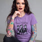 Feelin Witchy Retro Witches Black Cat Purple Graphic Tee Halloween Top M New