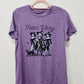 Feelin Witchy Retro Witches Black Cat Purple Graphic Tee Halloween Top M New