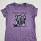Feelin Witchy Retro Witches Black Cat Purple Graphic Tee Halloween Top M New