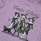 Feelin Witchy Retro Witches Black Cat Purple Graphic Tee Halloween Top M New