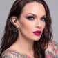 Killstar Temptation Snake Black Crystal Darkened Silver Cuff Wrap Earring Left
