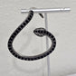 Killstar Temptation Snake Black Crystal Darkened Silver Cuff Wrap Earring Left