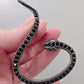 Killstar Temptation Snake Black Crystal Darkened Silver Cuff Wrap Earring Left