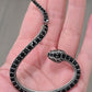 Killstar Temptation Snake Black Crystal Darkened Silver Cuff Wrap Earring Left