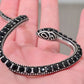 Killstar Temptation Snake Black Crystal Darkened Silver Cuff Wrap Earring Left