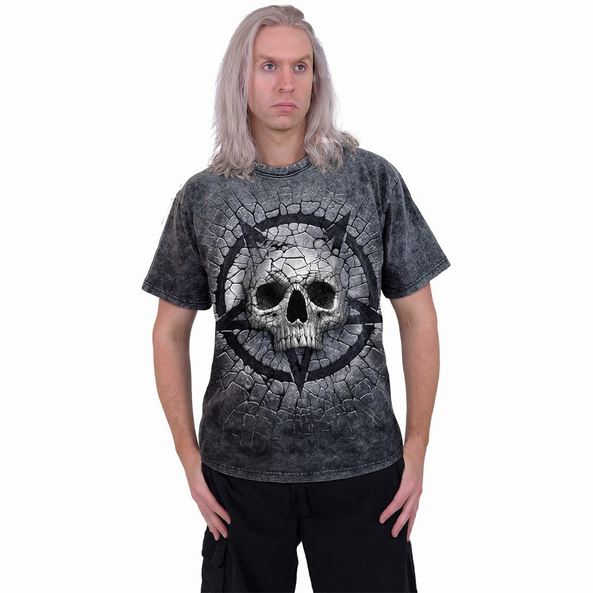 CRACKING UP - Acid Wash T-Shirt -  - T-Shirts