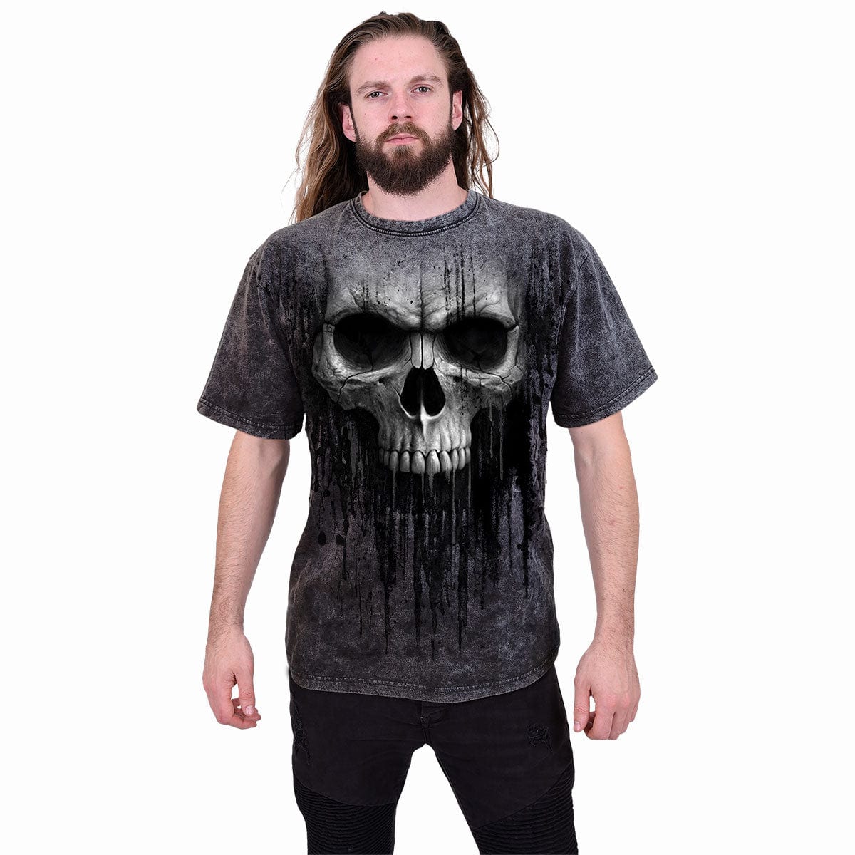 ACID SKULL - Acid Wash T-Shirt -  - T-Shirts
