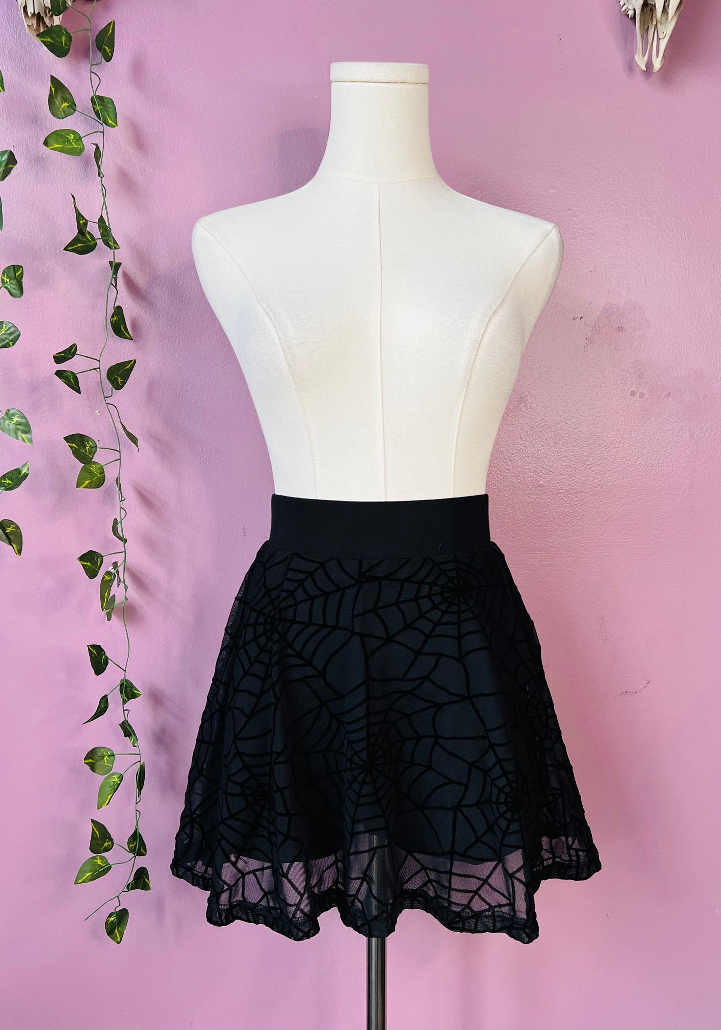 The Morbid Mini Skort - WEBS - Sheer Spider Web Skirt with Built In Shorts - PRE-ORDER -  - 