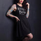 Killstar Witchy Bitchy Skater Dress Black Button Back Jersey Graphic Medium