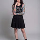 Killstar Witchy Bitchy Skater Dress Black Button Back Jersey Graphic Medium