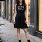 Killstar Witchy Bitchy Skater Dress Black Button Back Jersey Graphic Medium
