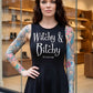Killstar Witchy Bitchy Skater Dress Black Button Back Jersey Graphic Medium