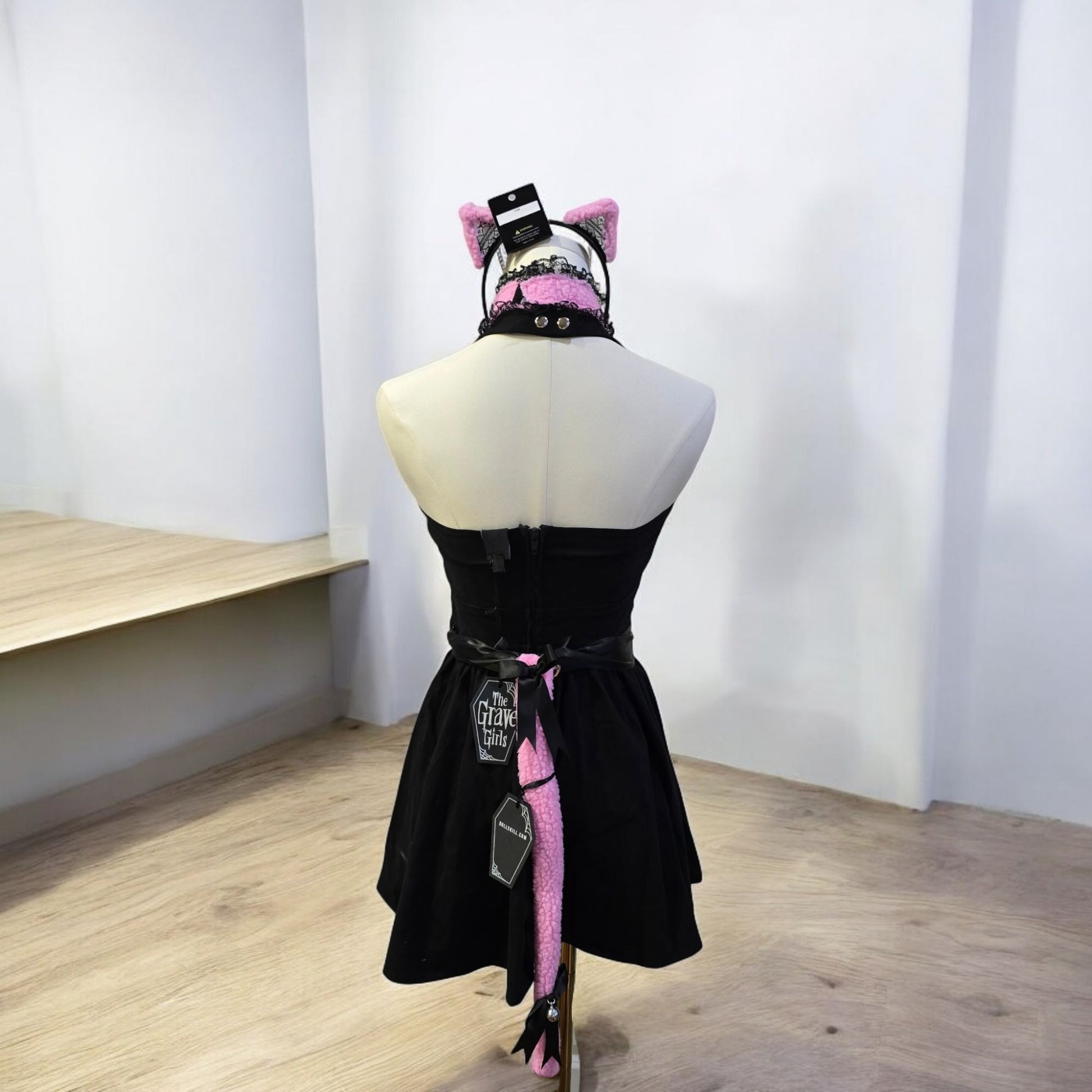 Right Meow 5-Piece Black & Pink Kitty Set Dress & Accessories -  - Costumes