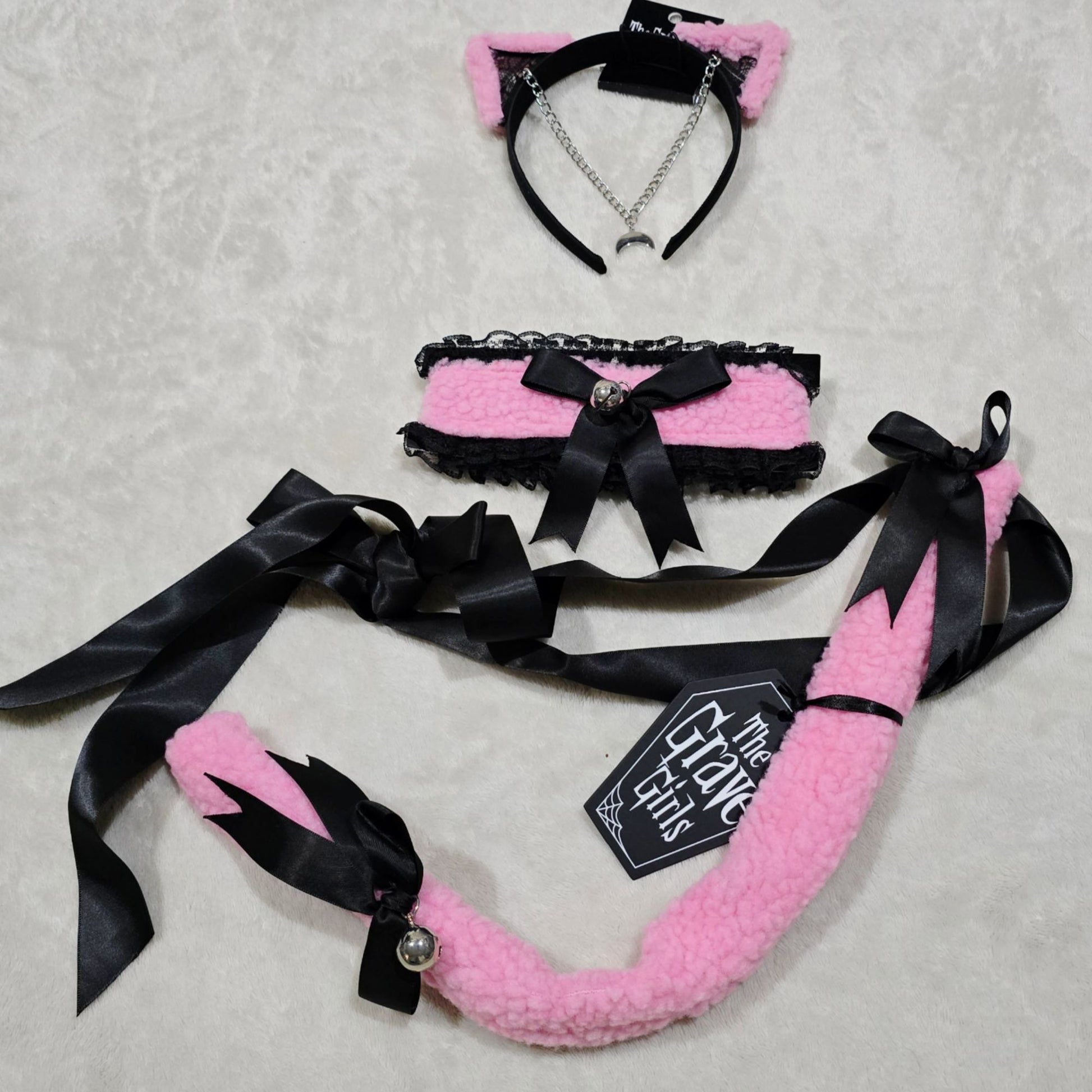Right Meow 5-Piece Black & Pink Kitty Set Dress & Accessories -  - Costumes