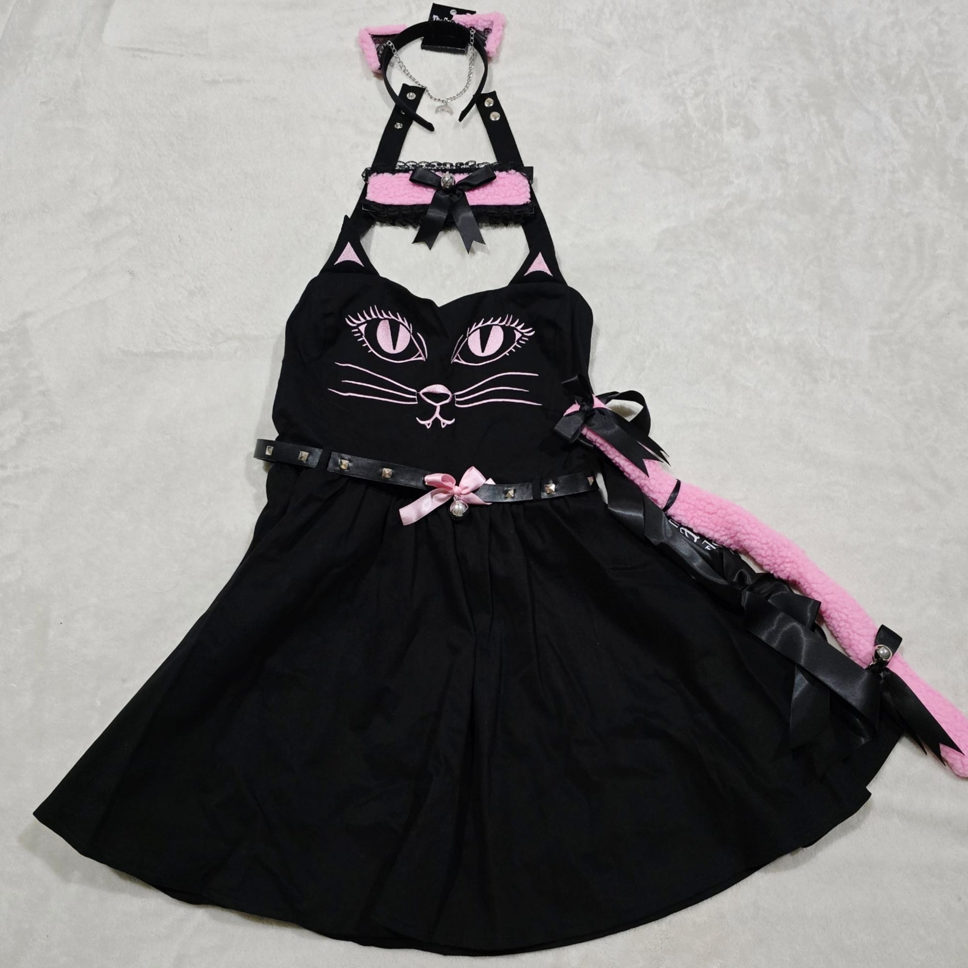 Right Meow 5-Piece Black & Pink Kitty Set Dress & Accessories -  - Costumes