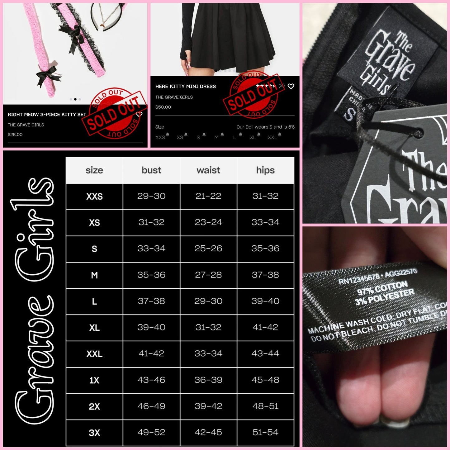 Right Meow 5-Piece Black & Pink Kitty Set Dress & Accessories -  - Costumes