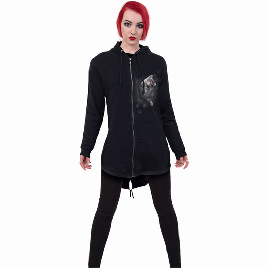 POCKET KITTEN - Ladies Fish Tail Full Zip Hoody - Zip Sleeve -  - Hoodies
