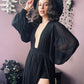 Minerva - Hauntingly Dramatic Mesh Maxi Dress with Built In Shorts  - READY TO SHIP -  - 