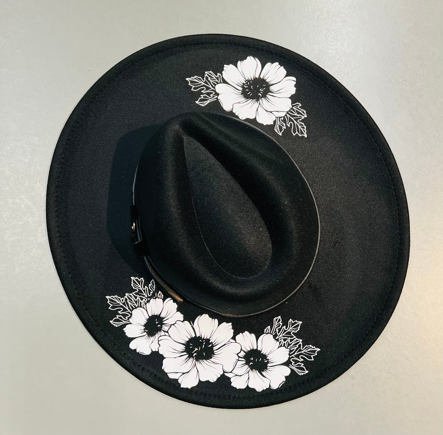 Vegan Felt Hat - XL Brim - Anemones -  - 