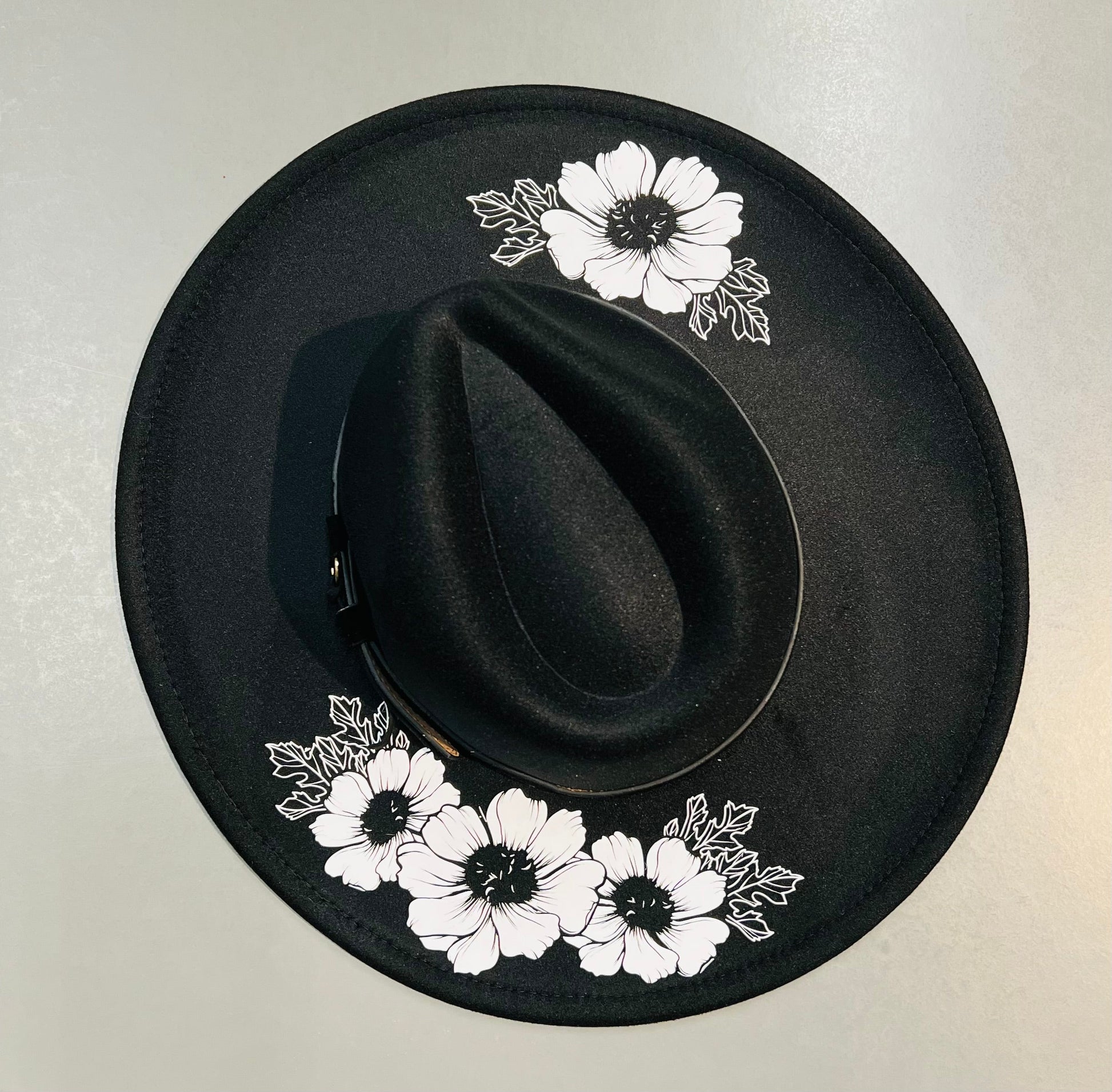 Vegan Felt Hat - XL Brim - Anemones -  - 