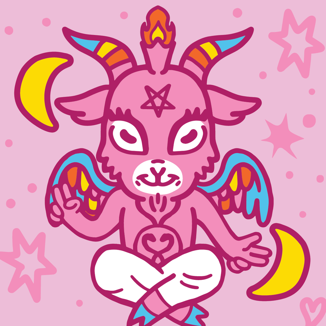 Cute Baphomet Goat Crew Socks -  - Socks