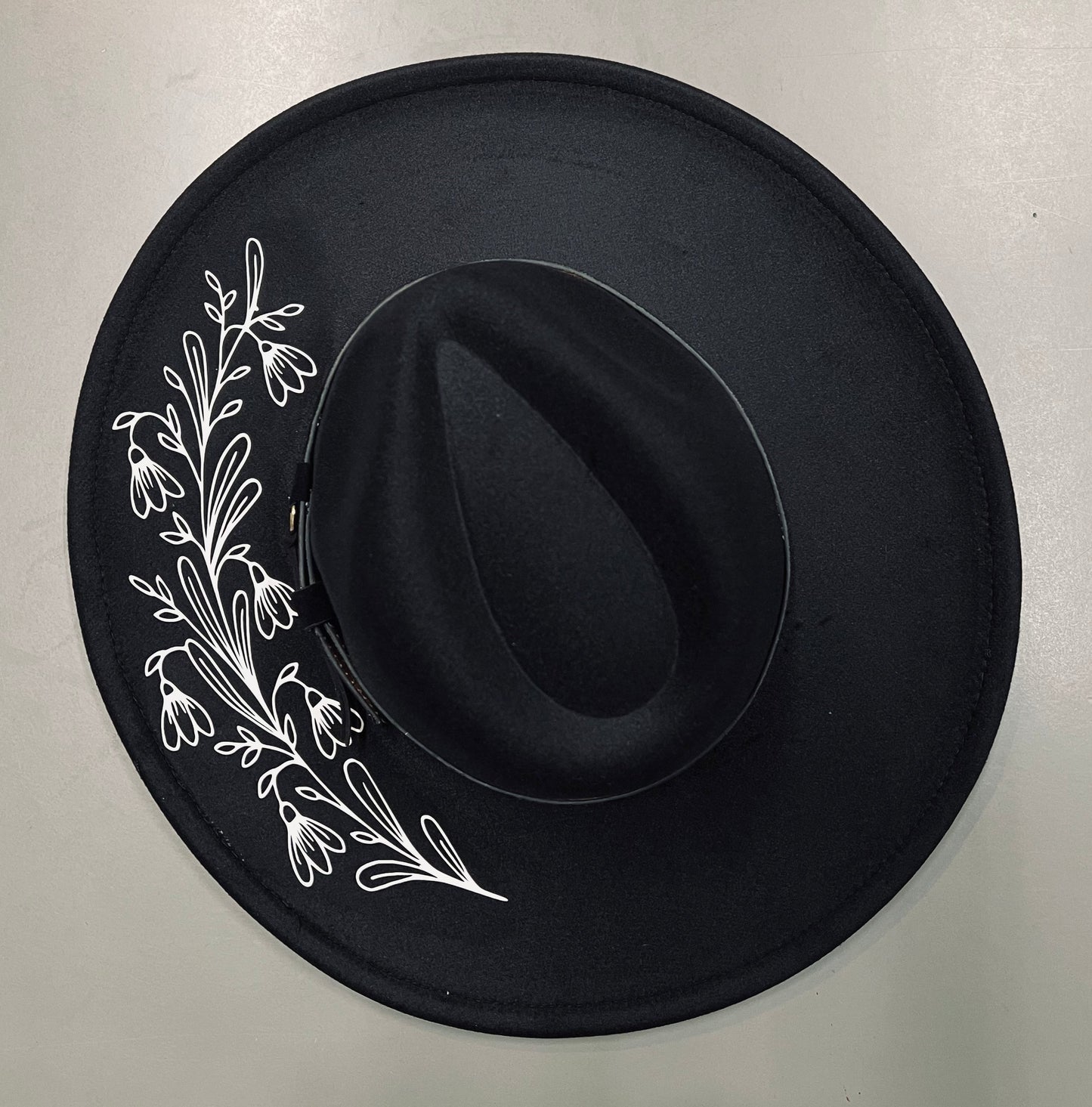 Vegan Felt Hat - XL Brim - Snowdrops -  - 