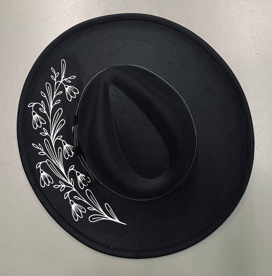 Vegan Felt Hat - XL Brim - Snowdrops -  - 