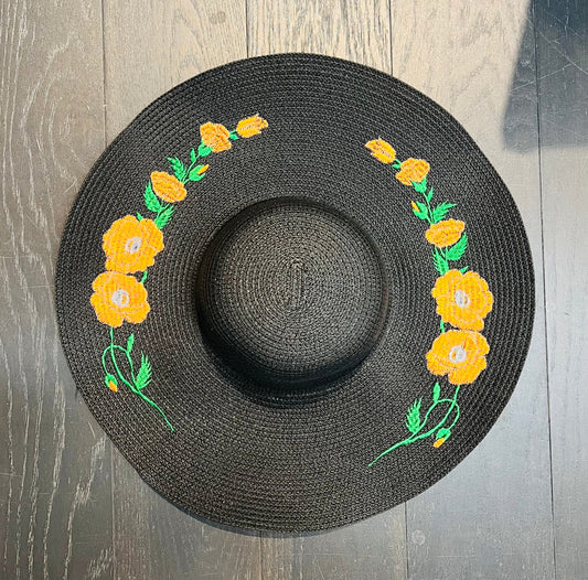 Floppy Sun Hat - XL Brim - Poppies -  - 