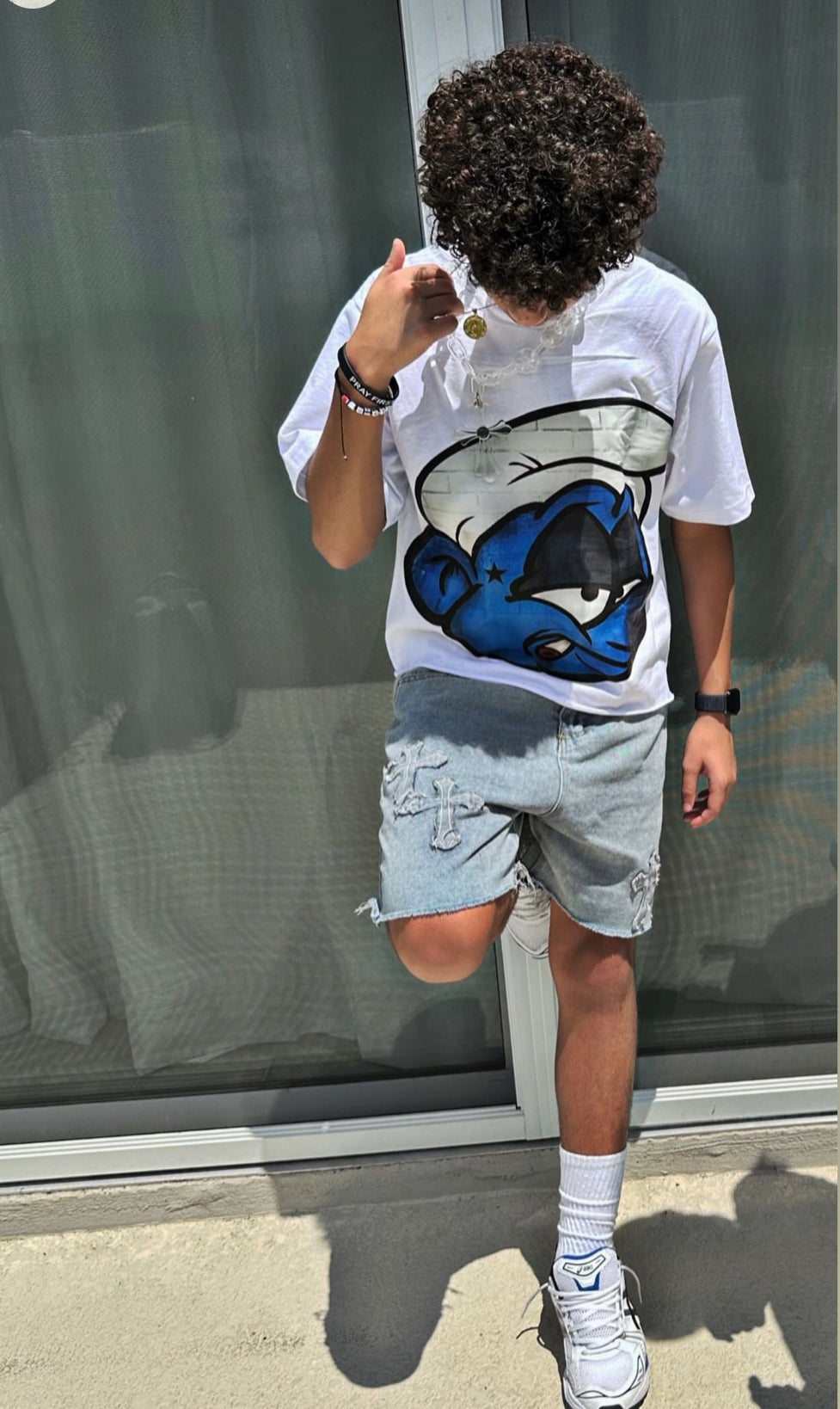 Smurf Oversized Crop Top - Super Max Heavyweight Streetwear Essential