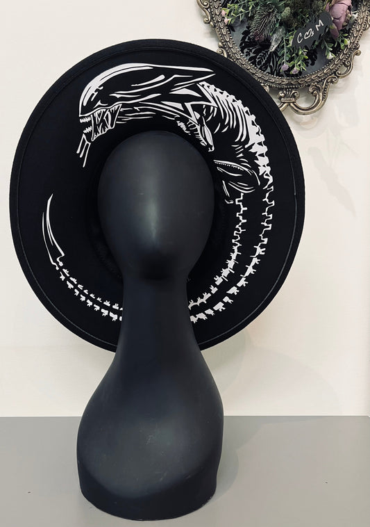 Vegan Felt Wide Brim Hat - XL Brim - Xenomorph -  - 