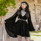Nyx - Bell Sleeved Velvet Damask Dress with Harness - READY TO SHIP! -  - 