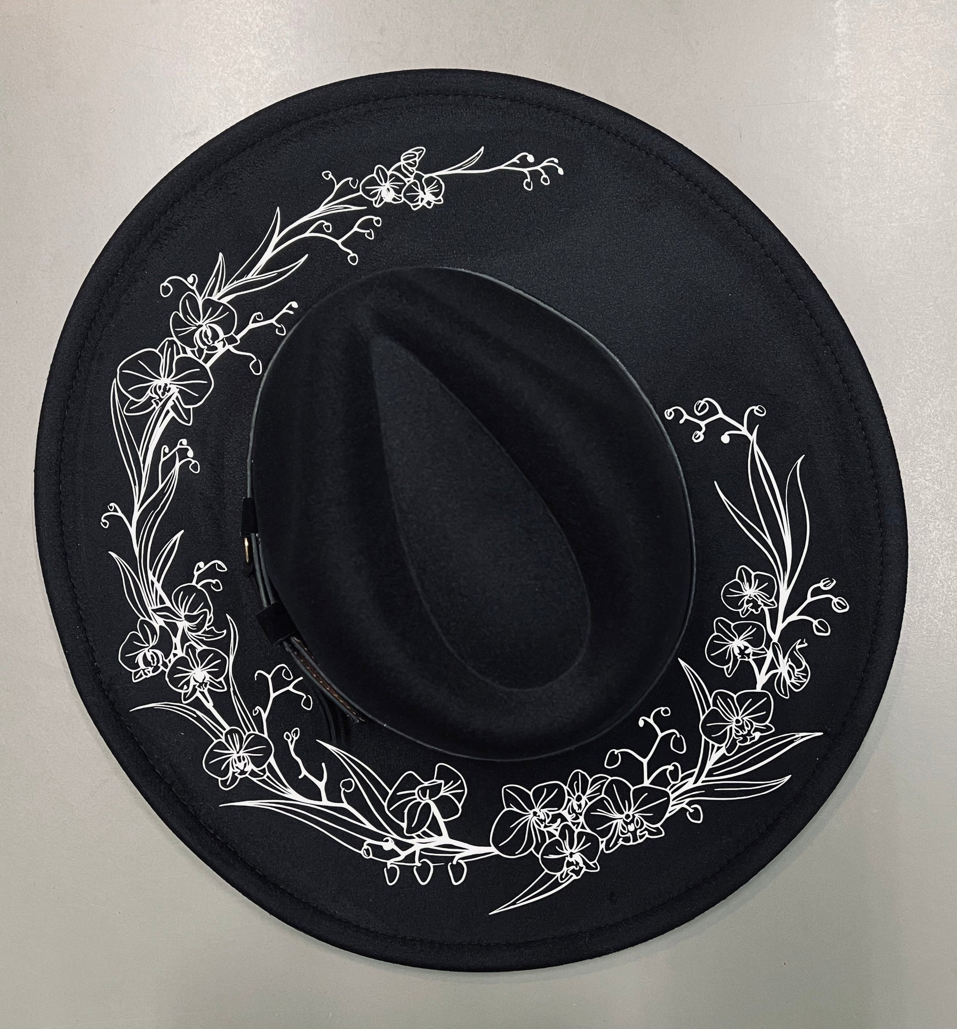 Vegan Felt Hat - XL Brim - Orchid Outlines -  - 