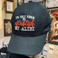 I'm only here to establish my alibi  -  Embroidered Dad Hat -  - 