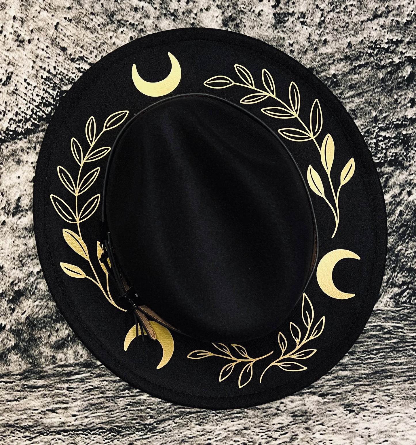 Vegan Felt Hat - Gold Fern Moon -  - 