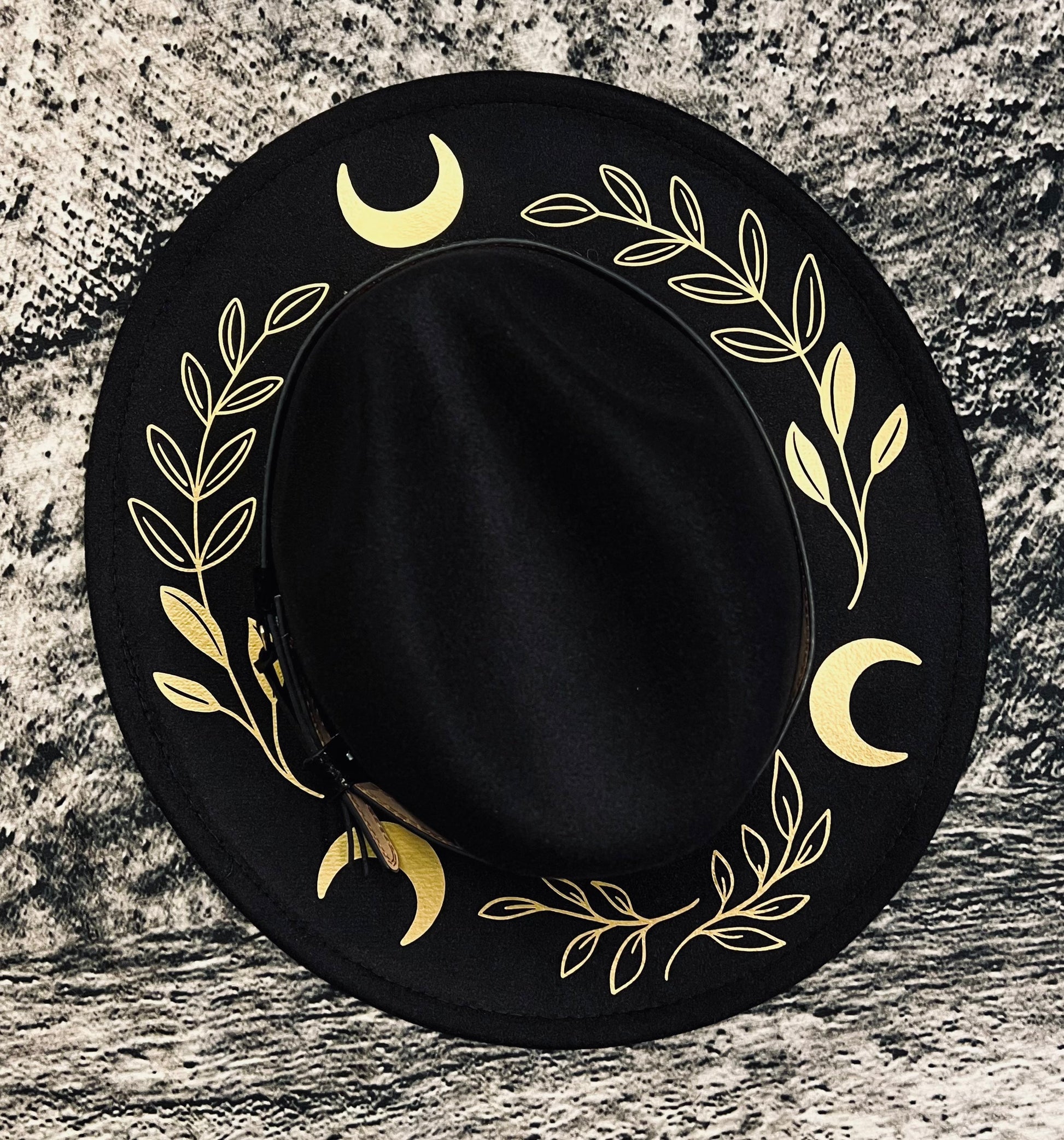 Vegan Felt Hat - Gold Fern Moon -  - 