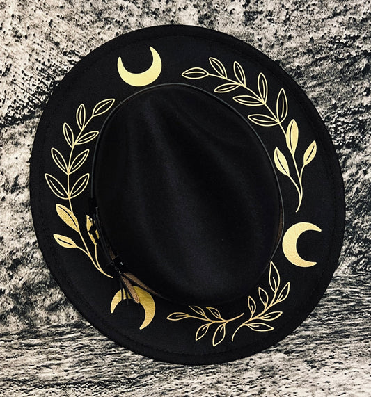 Vegan Felt Hat - Gold Fern Moon -  - 